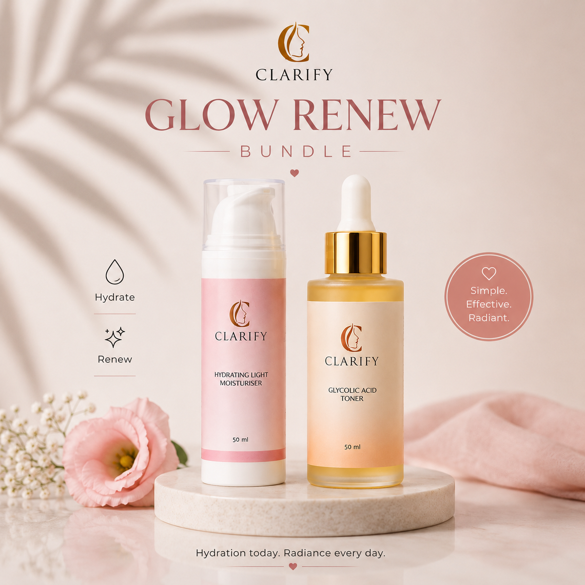 Moisturiser + Glycolic Toner Bundle